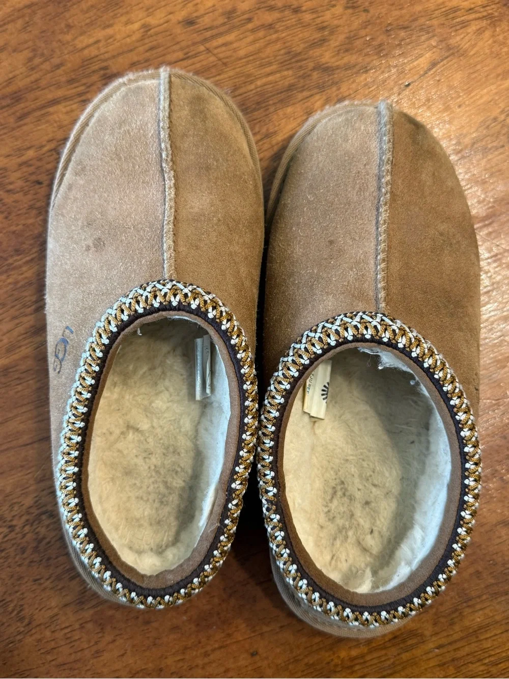 UGG Tasman II Slipper Kids Size 1 Chestnut Suede Slip On